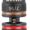 Klein Tools 32933 Impact Driver, SAE 7-in-1 Impact Socket Set, 3 Flip Sockets with 6 Hex Driver Sizes and 1/4-Inch Bit Holding Feature, Impact Rated 5-Inch Shaft