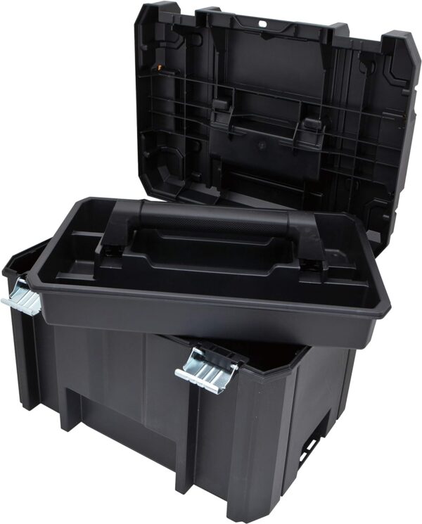 DEWALT TSTAK Tool Box, Extra Large Design, Removable Tray for Easy Access to Tools, Water and Debris Resistant (DWST17806) - Image 2